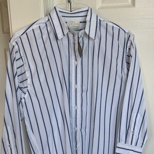 J Crew relaxed blue stripe button down top